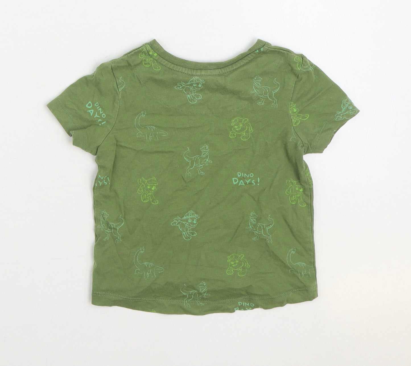 George Boys Green Geometric 100% Cotton Basic T-Shirt Size 12-18 Months Round Neck Pullover - Paw Patrol