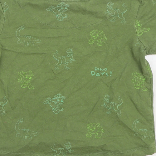 George Boys Green Geometric 100% Cotton Basic T-Shirt Size 12-18 Months Round Neck Pullover - Paw Patrol