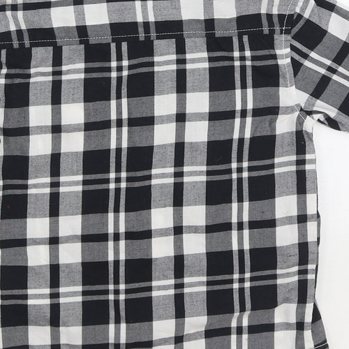 Rebel Boys Black Plaid 100% Cotton Basic Button-Up Size 4-5 Years Collared Button