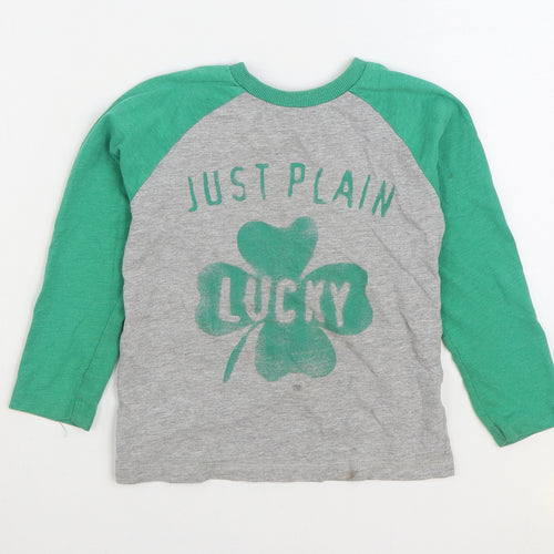 Dunnes Stores Boys Grey 100% Cotton Basic T-Shirt Size 5 Years Round Neck Pullover - Just Plain Lucky