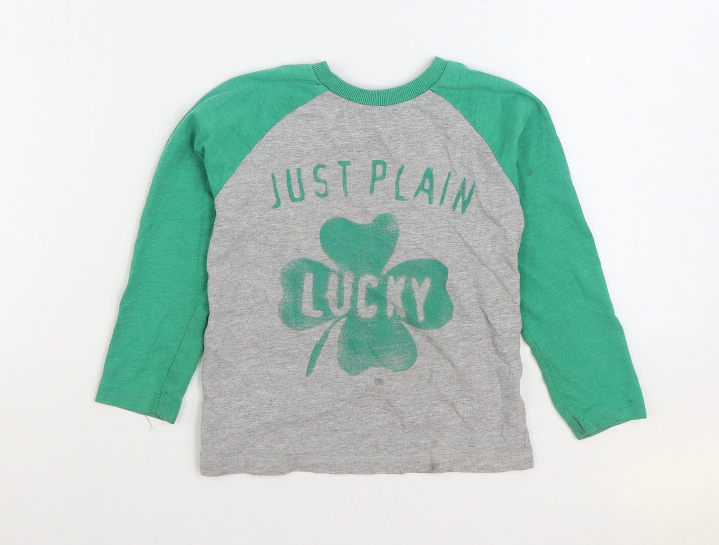 Dunnes Stores Boys Grey 100% Cotton Basic T-Shirt Size 5 Years Round Neck Pullover - Just Plain Lucky