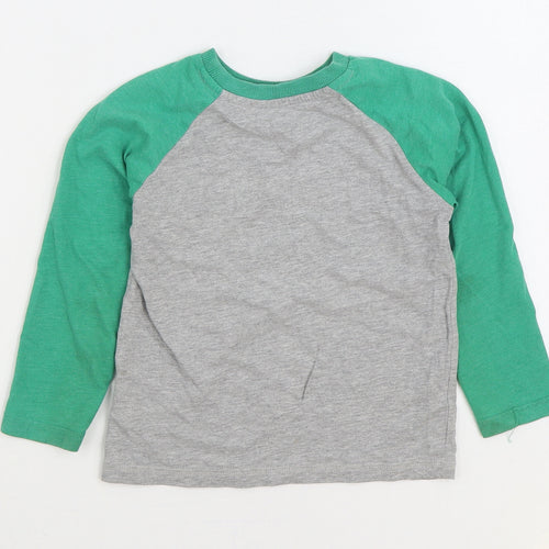 Dunnes Stores Boys Grey 100% Cotton Basic T-Shirt Size 5 Years Round Neck Pullover - Just Plain Lucky