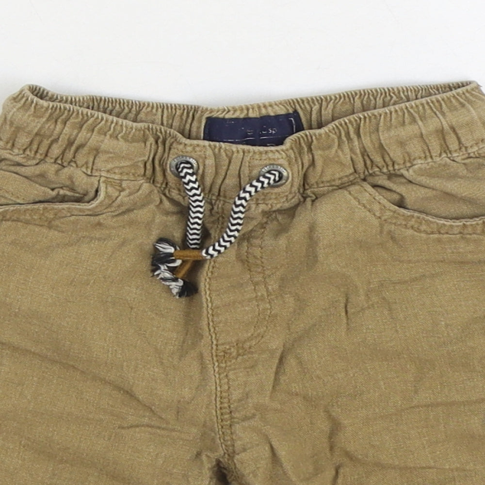 NEXT Boys Brown Linen Chino Shorts Size 5-6 Years Regular Drawstring