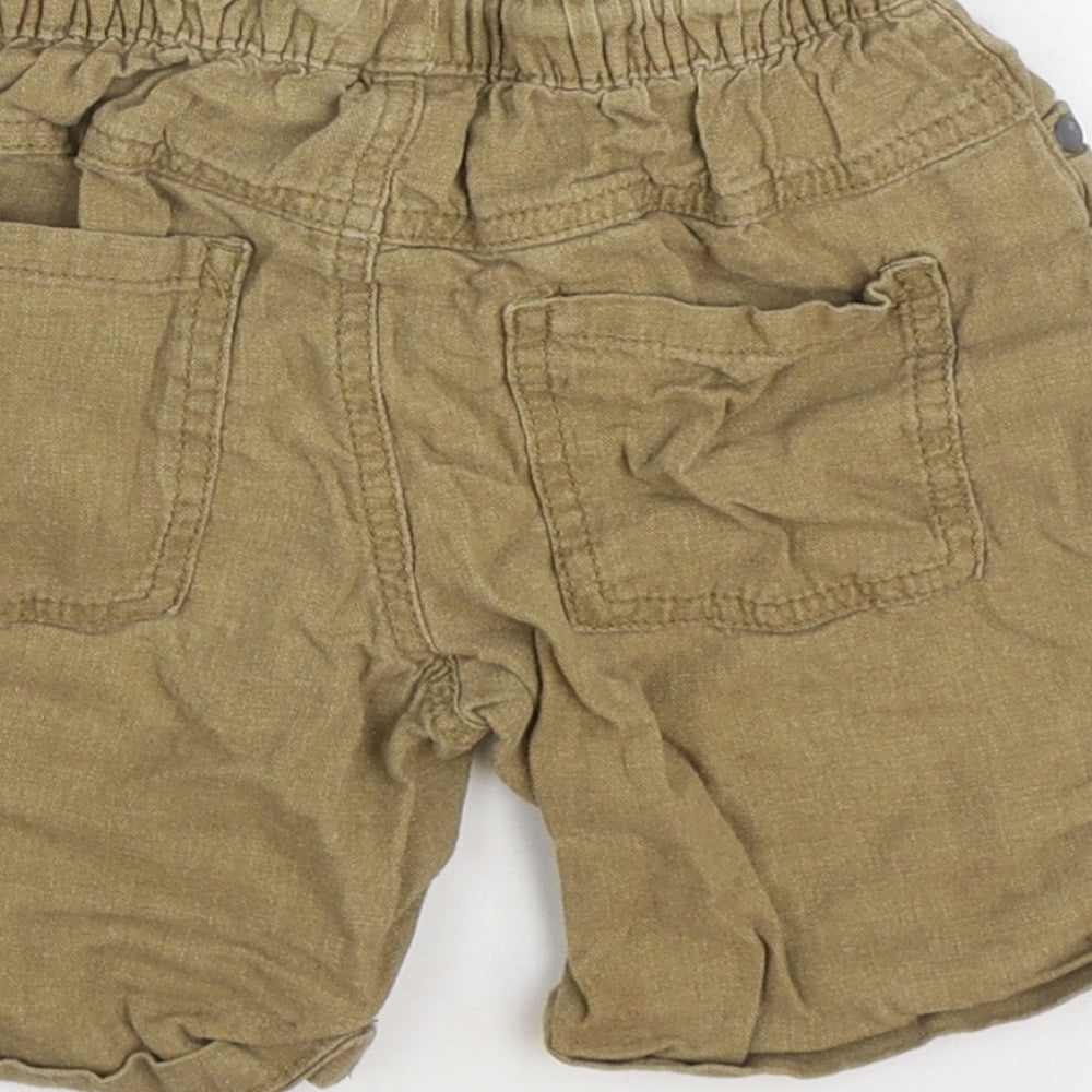NEXT Boys Brown Linen Chino Shorts Size 5-6 Years Regular Drawstring