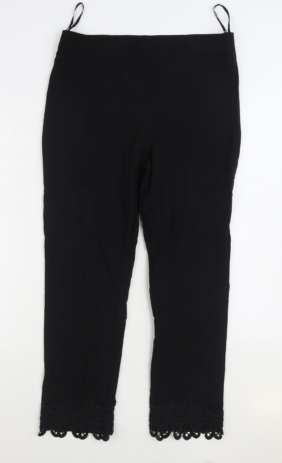 Roman Womens Black Viscose Trousers Size 16 L26 in Regular