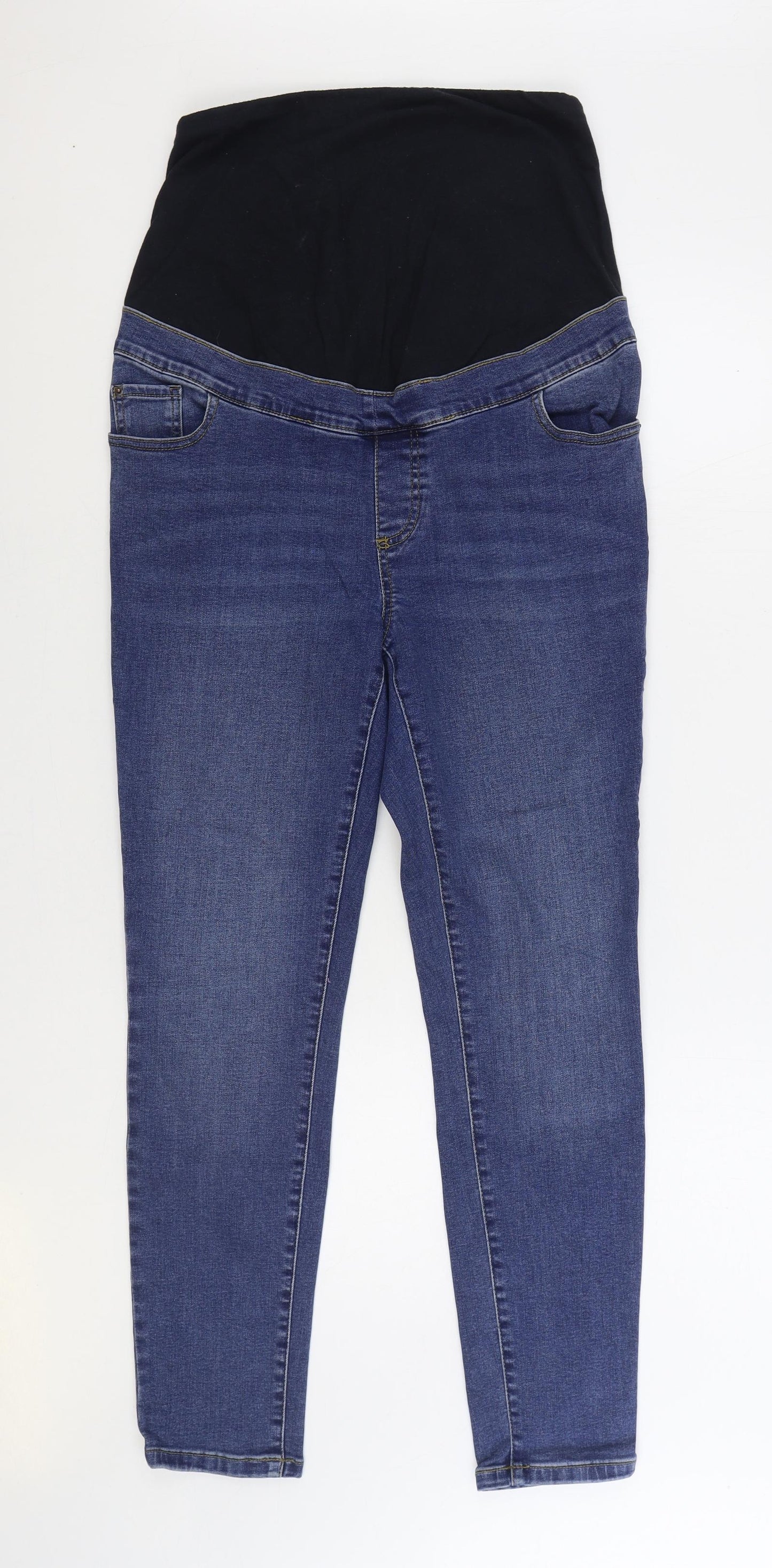 Peacocks Womens Blue Cotton Skinny Jeans Size 12 L28 in Regular