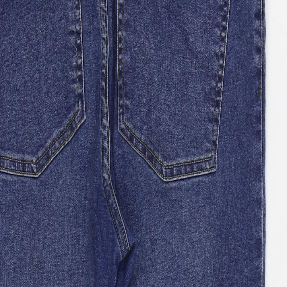 Peacocks Womens Blue Cotton Skinny Jeans Size 12 L28 in Regular