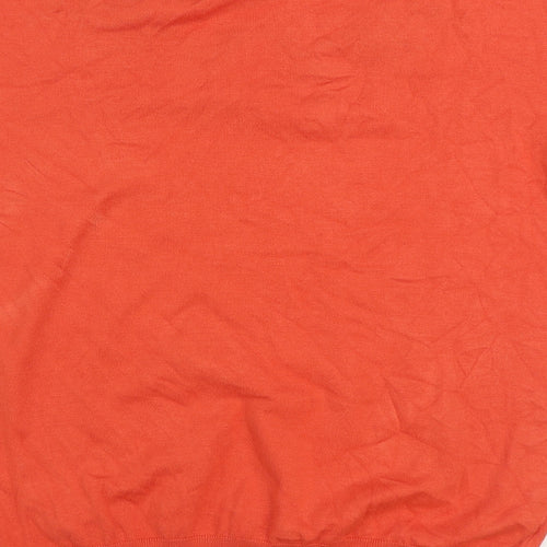 Rant & Rave Womens Orange Round Neck Floral Viscose Pullover Jumper Size L