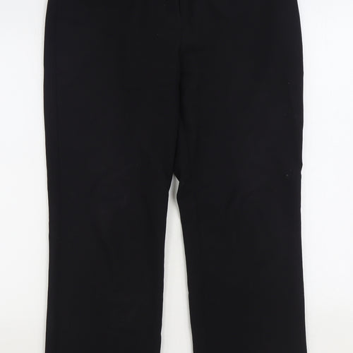F&F Womens Black Polyester Trousers Size 12 L27 in Regular Zip