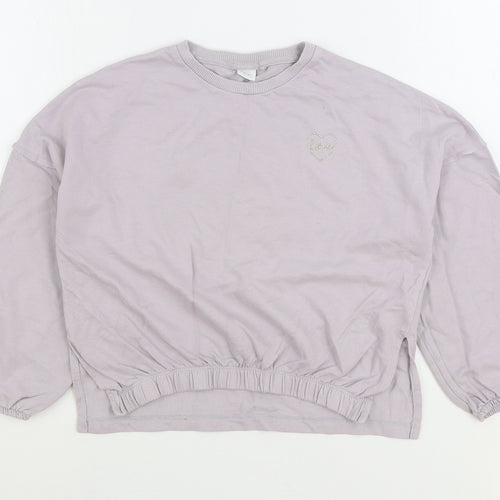 NEXT Girls Grey Cotton Pullover Sweatshirt Size 10 Years Pullover - Cropped Love