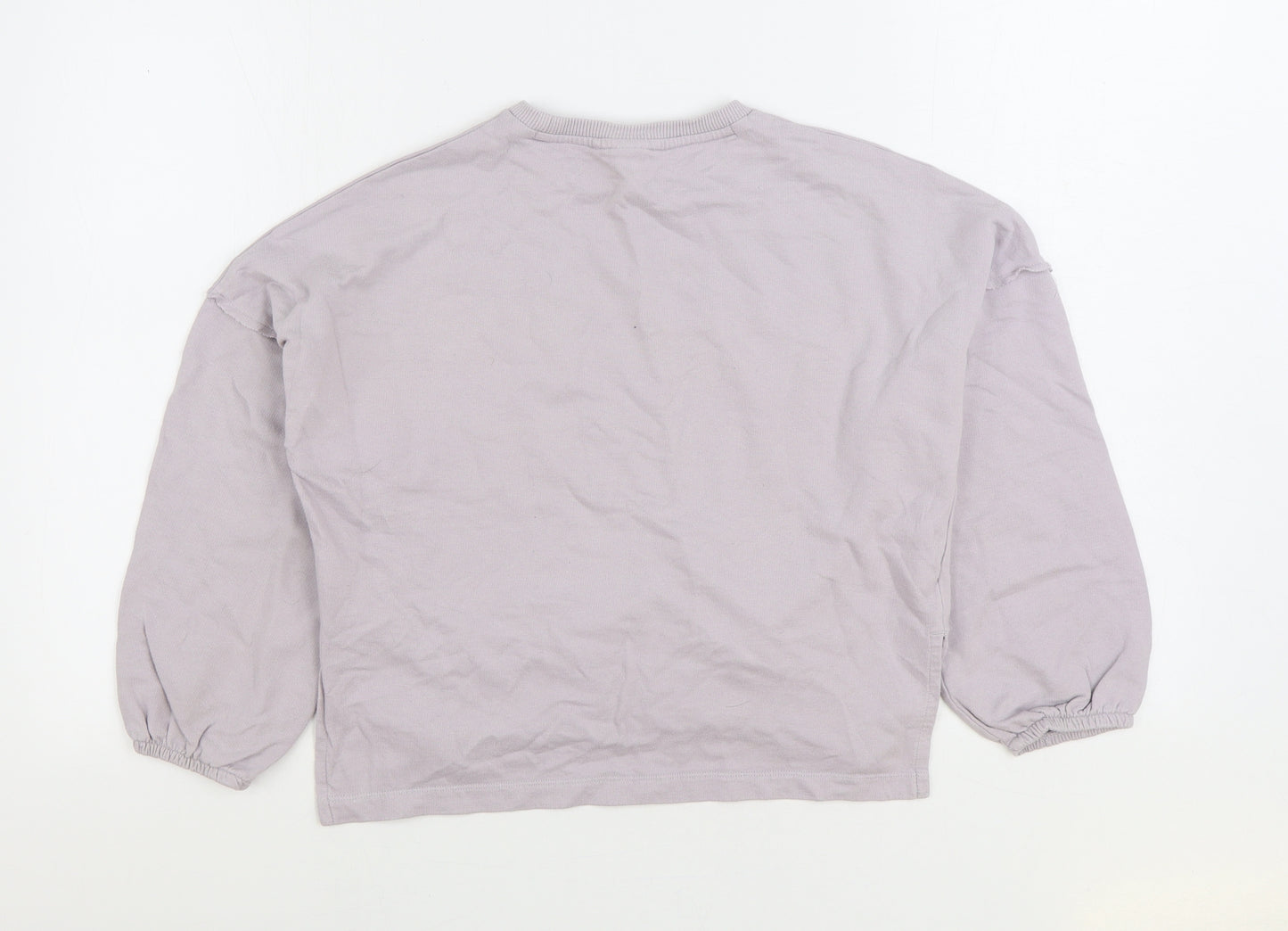 NEXT Girls Grey Cotton Pullover Sweatshirt Size 10 Years Pullover - Cropped Love