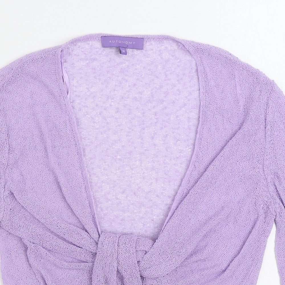 Autonomy Womens Purple V-Neck Acrylic Cardigan Jumper Size M