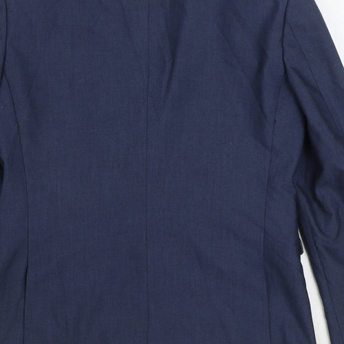 Burton Mens Blue Viscose Jacket Suit Jacket Size 38