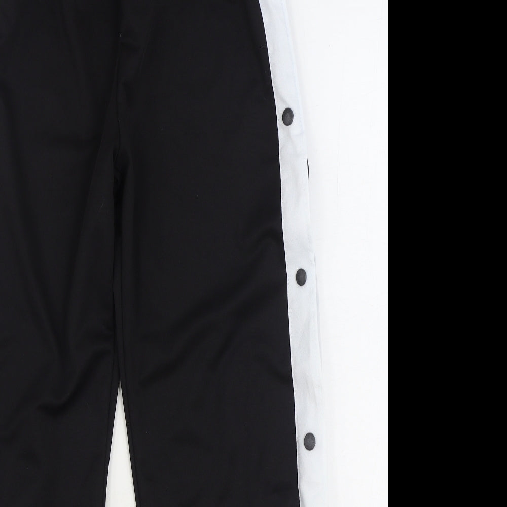 Preworn Womens Black Polyester Jogger Trousers Size M L32 in Regular Snap