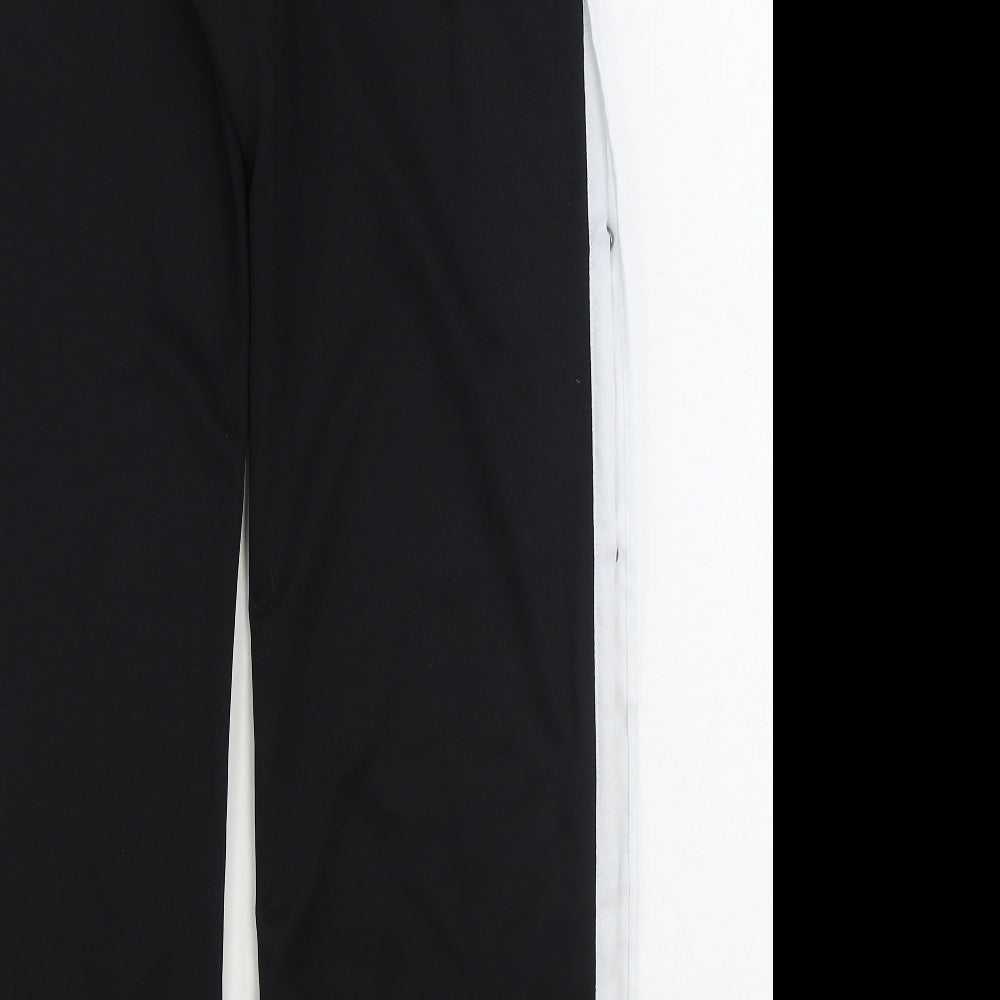 Preworn Womens Black Polyester Jogger Trousers Size M L32 in Regular Snap