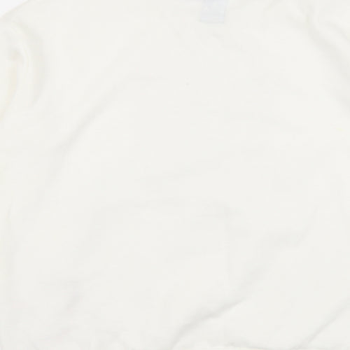 George Womens White Cotton Pullover Sweatshirt Size M Pullover