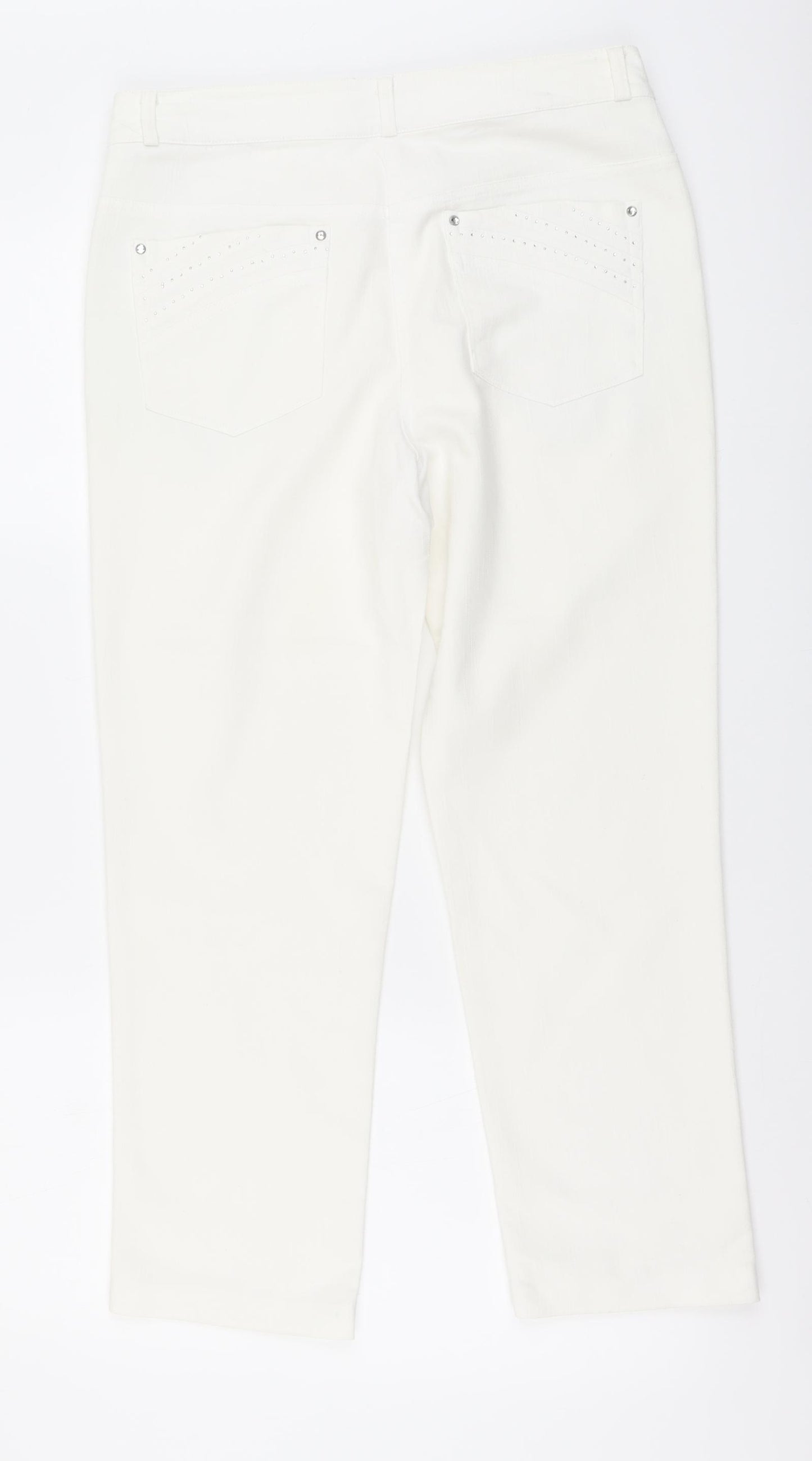 Gerard Womens White Cotton Straight Jeans Size 12 L26 in Regular Button