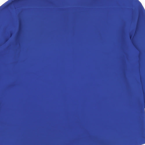 Atmosphere Womens Blue Polyester Basic Button-Up Size 14 Collared