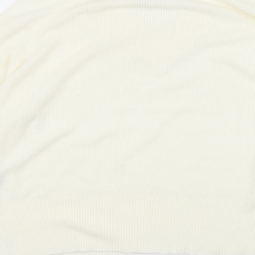 NEXT Womens Ivory V-Neck Acrylic Pullover Jumper Size M