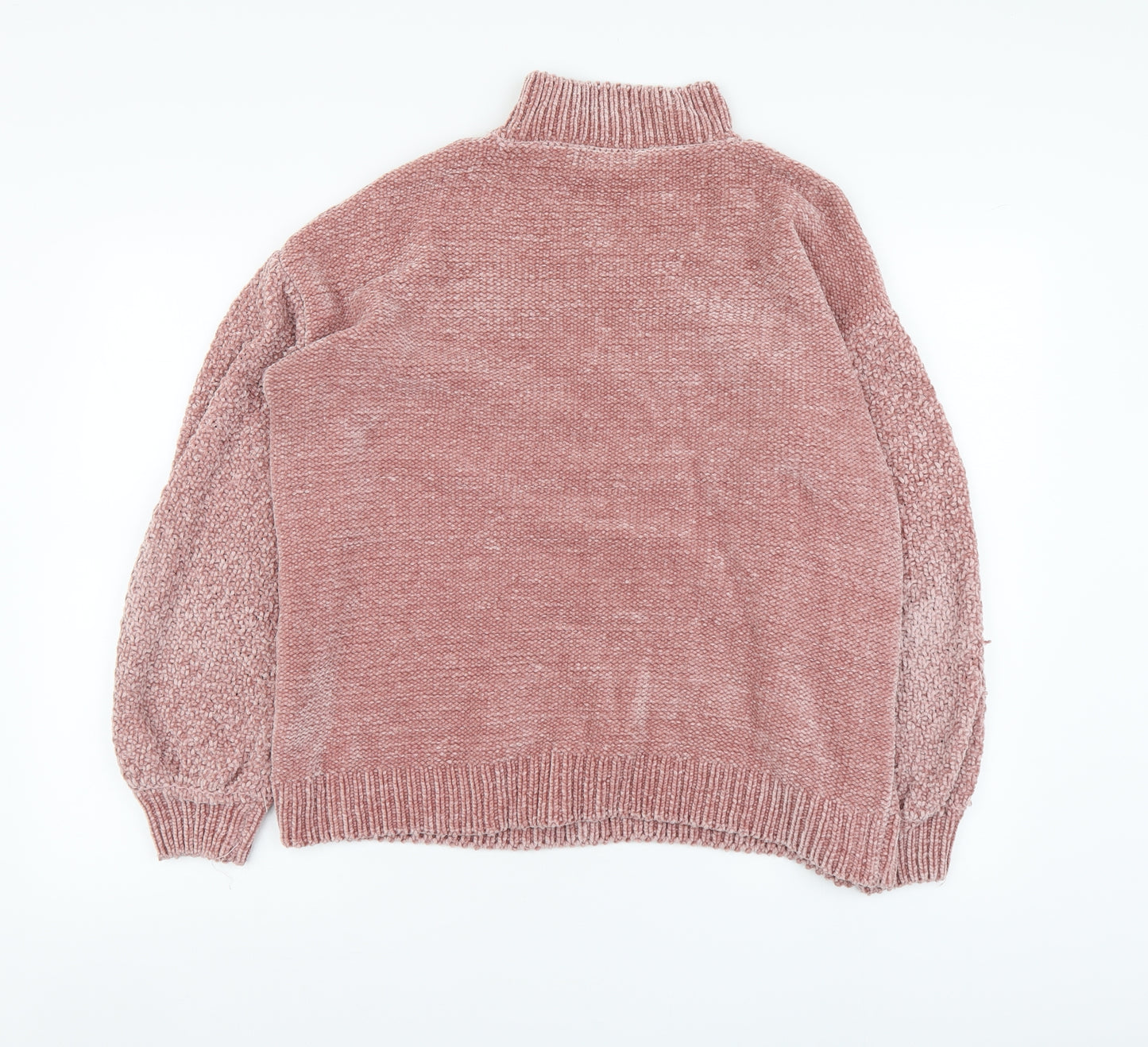 Primark Womens Pink High Neck Polyester Pullover Jumper Size L