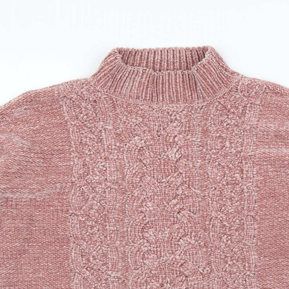 Primark Womens Pink High Neck Polyester Pullover Jumper Size L