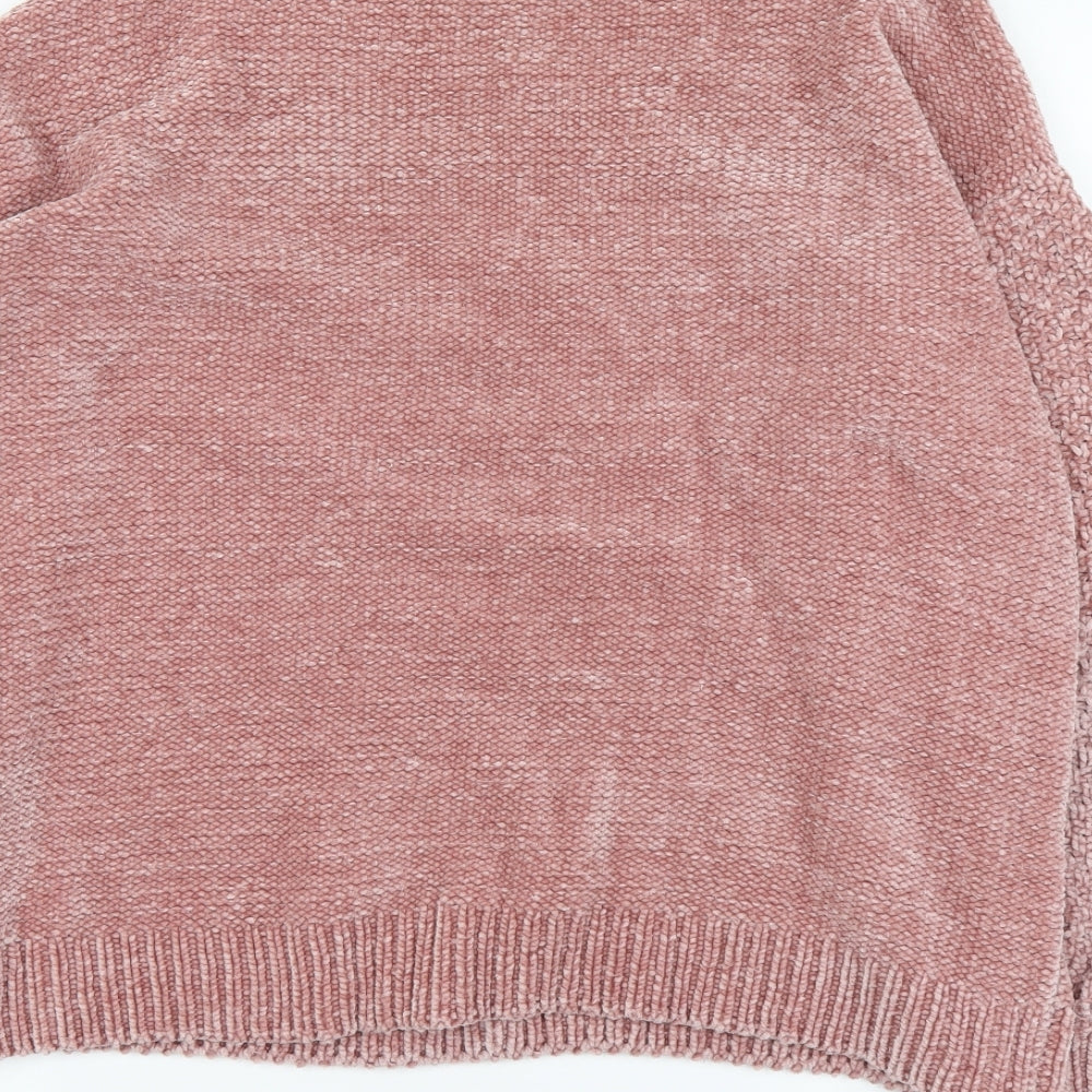 Primark Womens Pink High Neck Polyester Pullover Jumper Size L