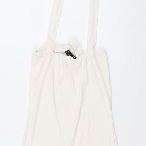 PRETTYLITTLETHING Womens White Polyester Basic Blouse Size 8 Halter