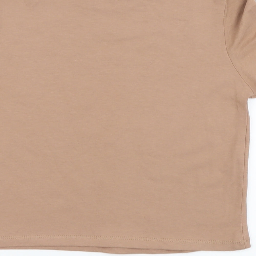 Primark Womens Brown Cotton Basic T-Shirt Size S Round Neck - Montana