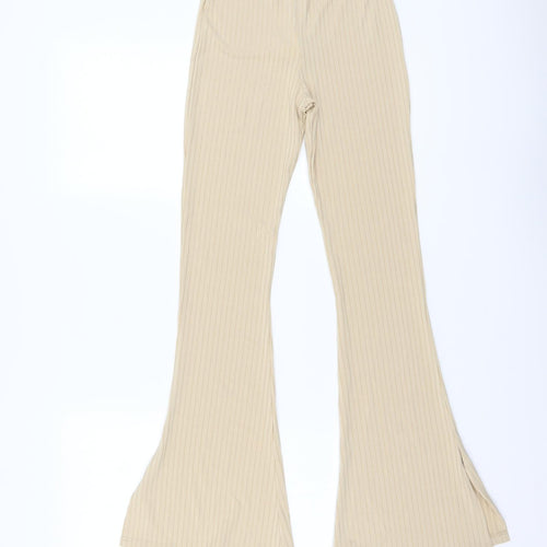 Boohoo Womens Beige Polyester Sweatpants Trousers Size 8 L29 in Regular Drawstring