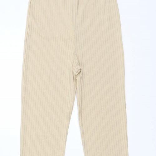 Boohoo Womens Beige Polyester Sweatpants Trousers Size 8 L29 in Regular Drawstring