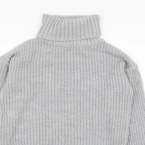 Papaya Womens Grey Roll Neck Acrylic Pullover Jumper Size M