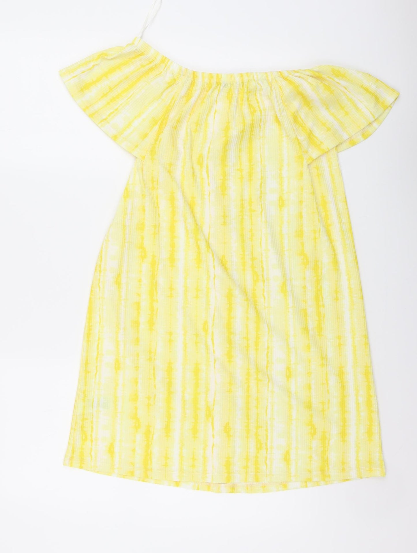 F&F Womens Yellow Polyester A-Line Size 8 Square Neck Pullover