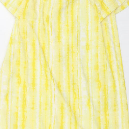 F&F Womens Yellow Polyester A-Line Size 8 Square Neck Pullover
