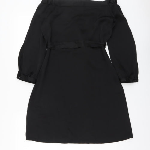 Peacocks Womens Black Polyester A-Line Size 8 Off the Shoulder Pullover