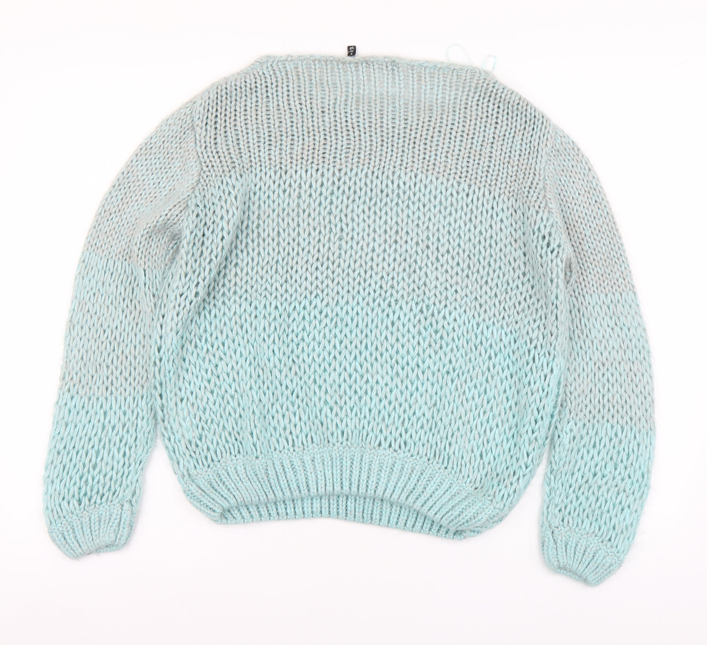 Brave Soul Womens Blue Boat Neck Acrylic Pullover Jumper Size S