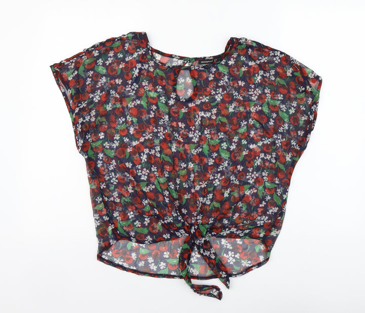Atmosphere Womens Multicoloured Geometric Polyester Basic Blouse Size 8 Round Neck