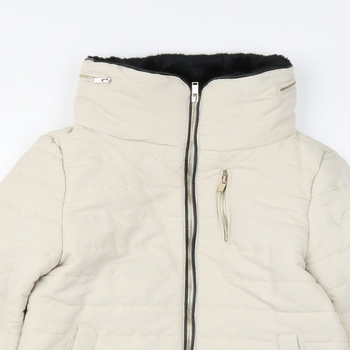 New Look Womens Beige Jacket Size 10 Zip