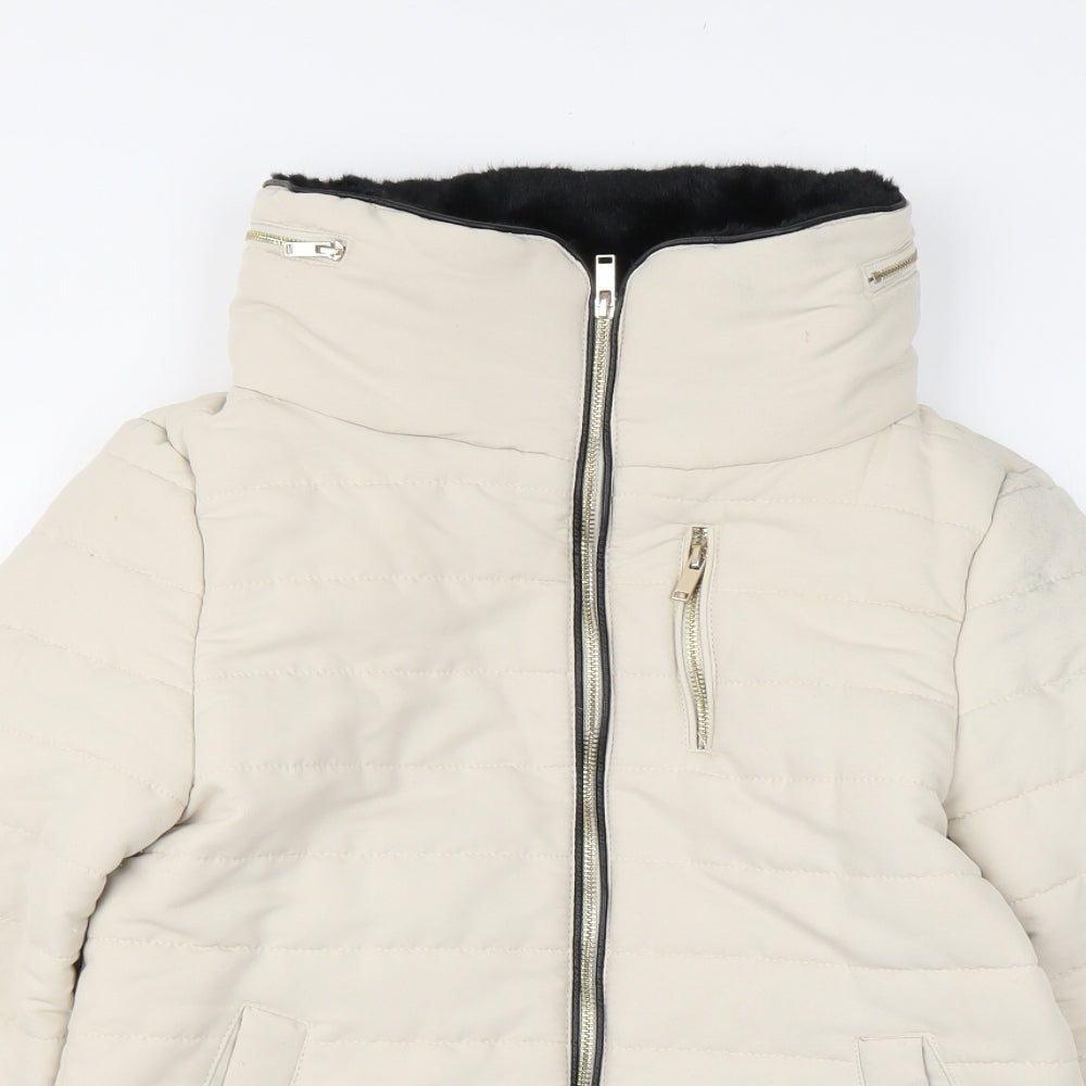 New Look Womens Beige Jacket Size 10 Zip