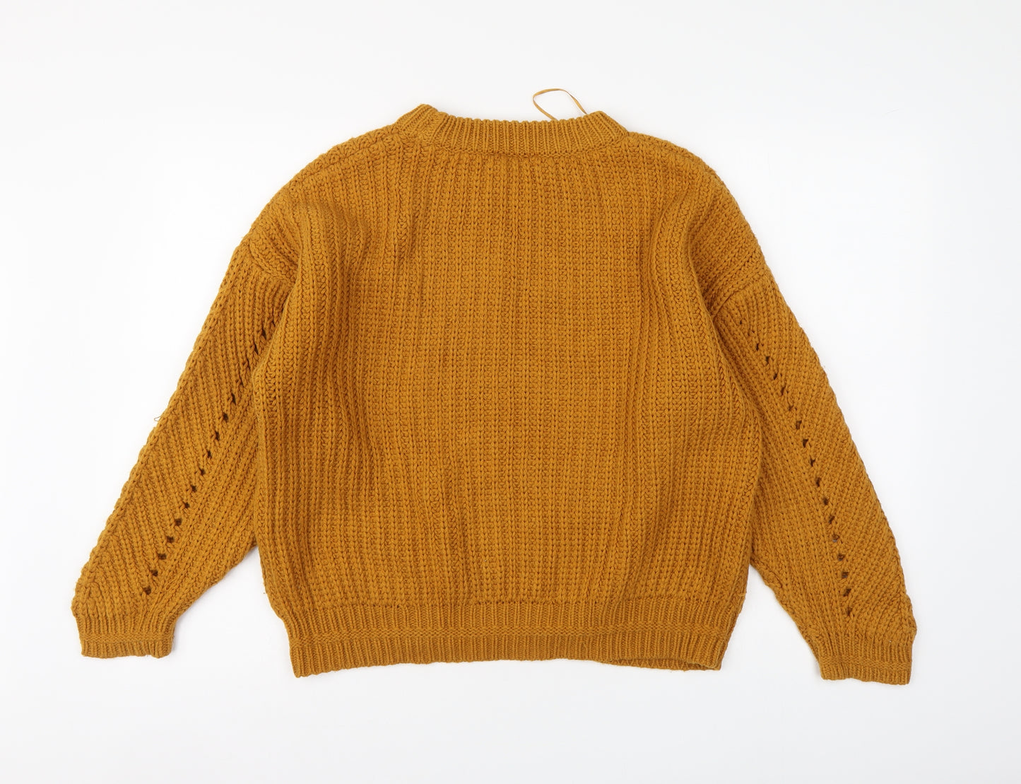 Topshop Womens Brown Round Neck Acrylic Pullover Jumper Size XS