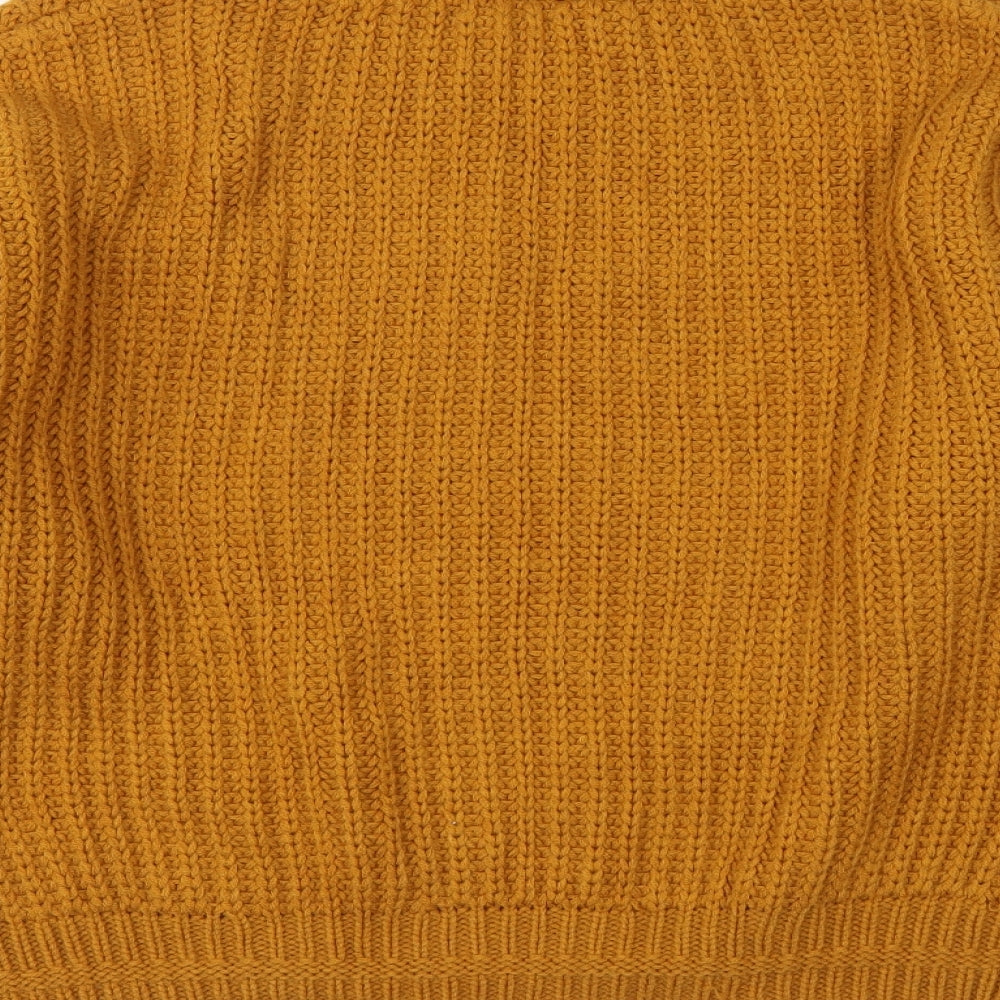 Topshop Womens Brown Round Neck Acrylic Pullover Jumper Size XS