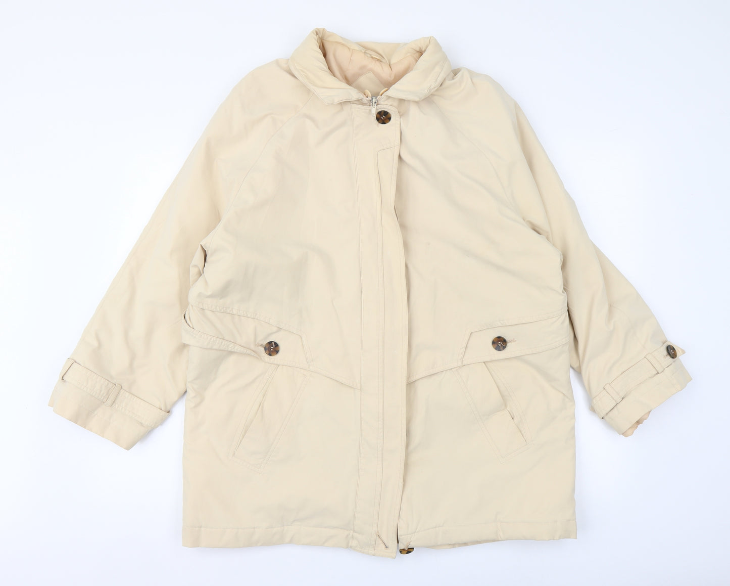 YS Womens Beige Jacket Coat Size XL Zip