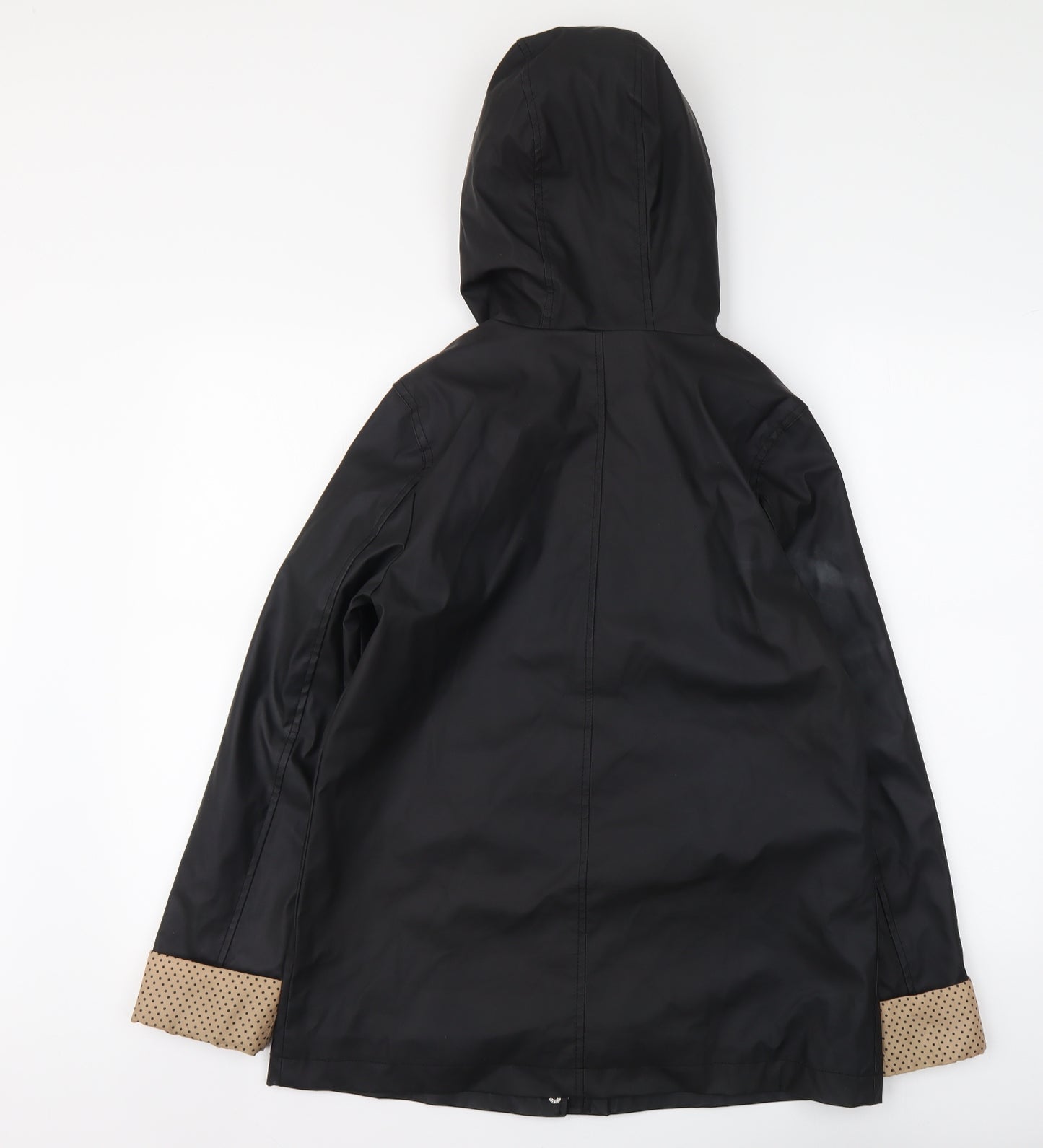 New Look Womens Black Rain Coat Coat Size 10 Zip