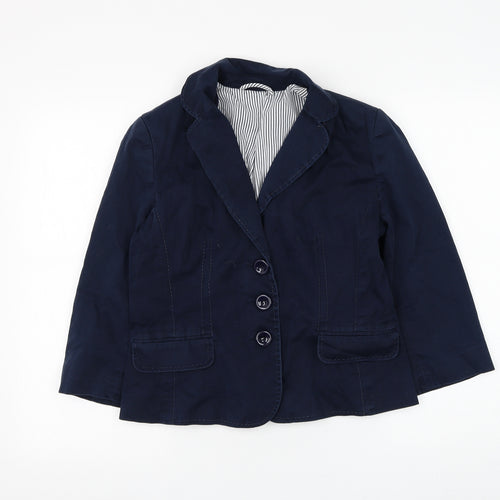 F&F Womens Blue Jacket Blazer Size 12 Button