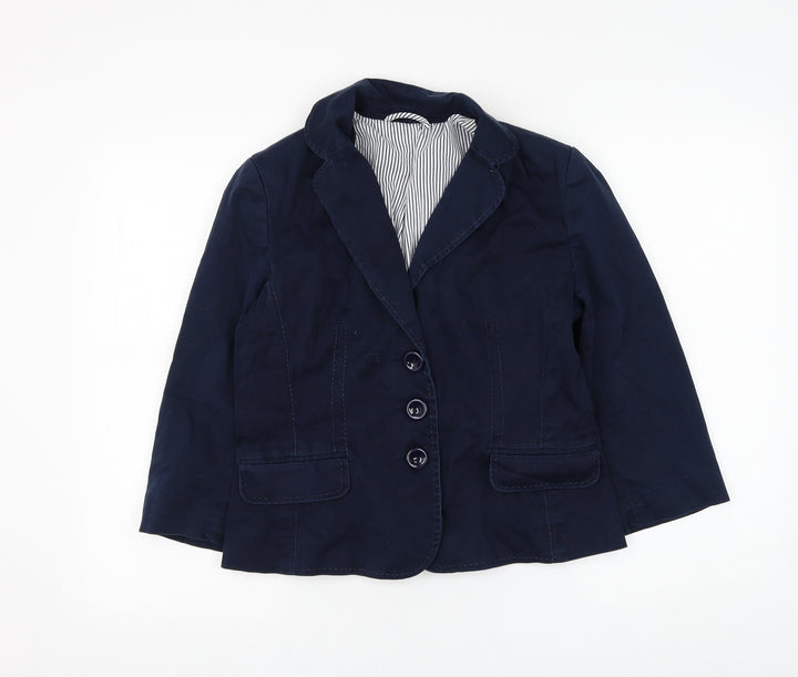 F&F Womens Blue Jacket Blazer Size 12 Button