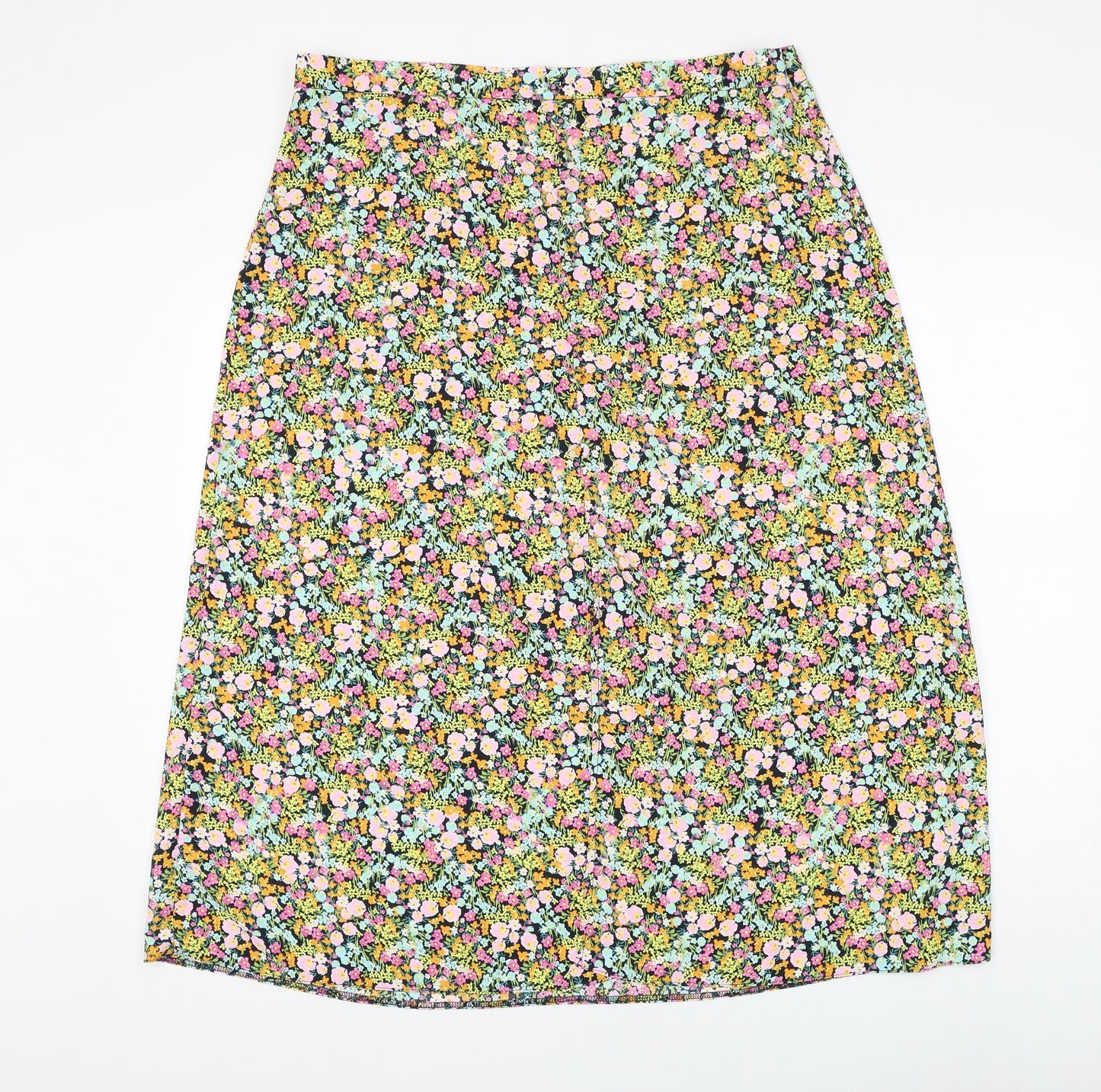 George Womens Multicoloured Floral Polyester Flare Skirt Size 18 Zip