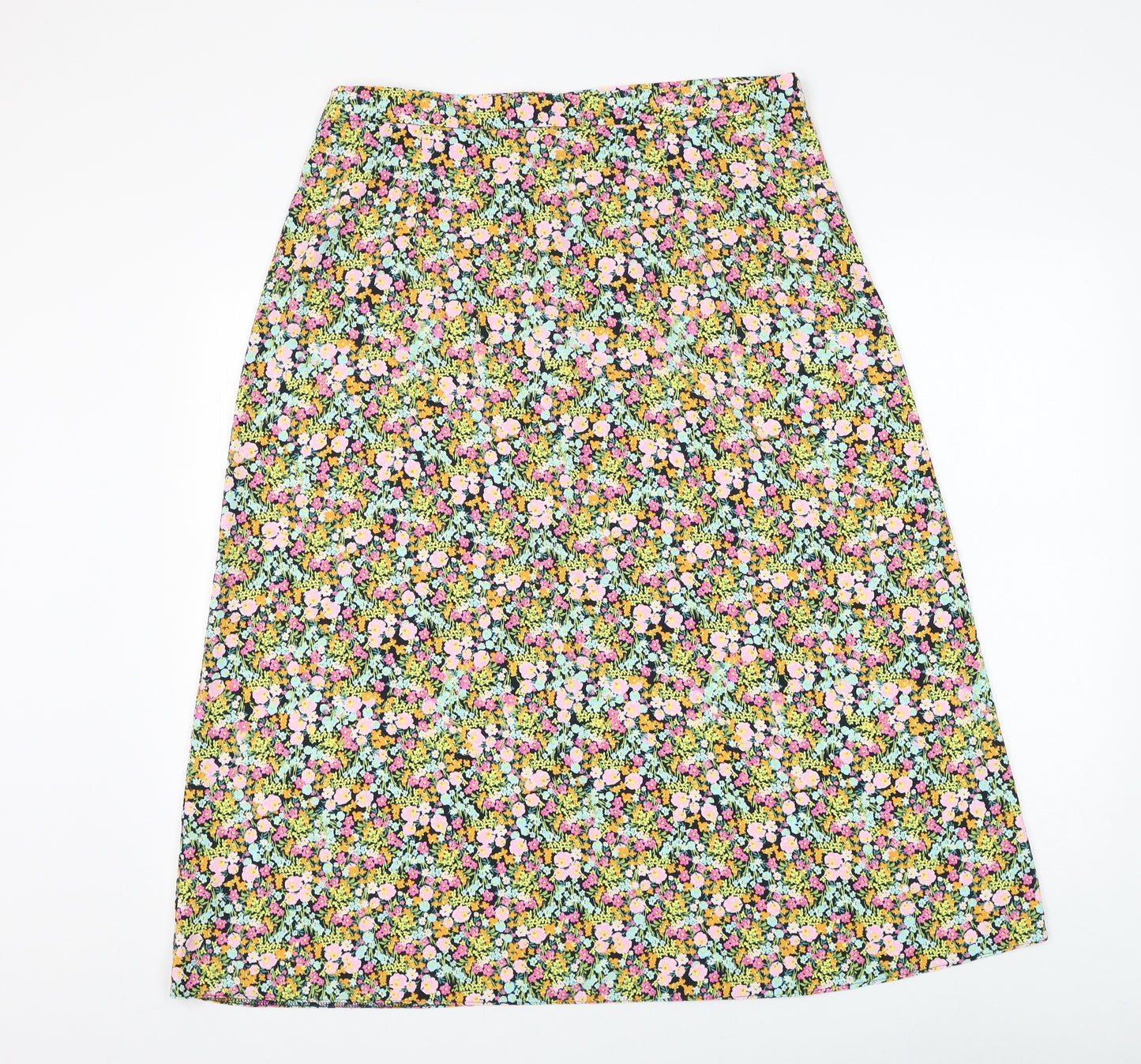 George Womens Multicoloured Floral Polyester Flare Skirt Size 18 Zip