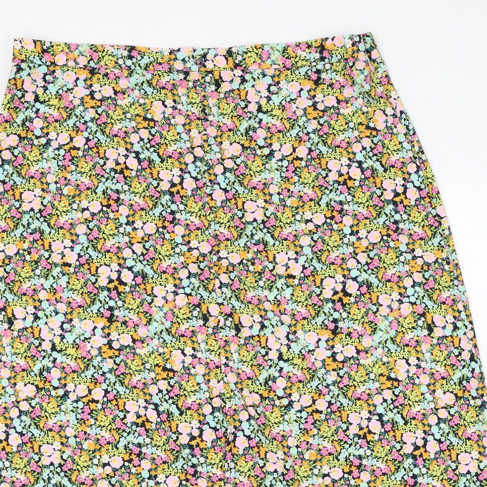 George Womens Multicoloured Floral Polyester Flare Skirt Size 18 Zip