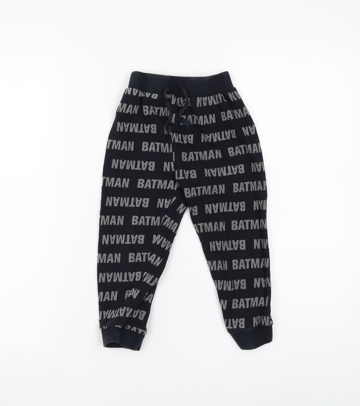 George Boys Blue Geometric Cotton Jogger Trousers Size 3-4 Years Regular Drawstring - Batman