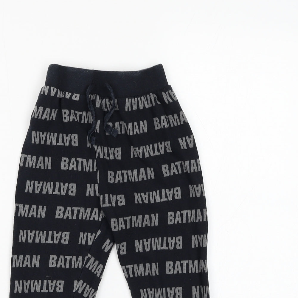 George Boys Blue Geometric Cotton Jogger Trousers Size 3-4 Years Regular Drawstring - Batman
