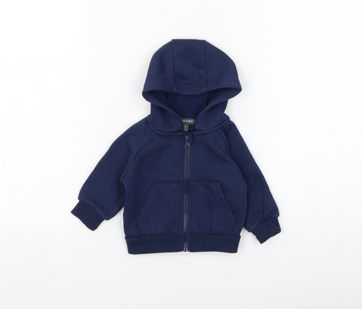 Primark Boys Blue Cotton Full Zip Jumper Size 0-3 Months Zip